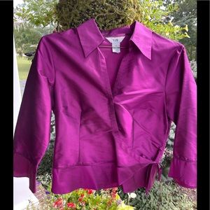 Gorgeous 🌺magenta pink dupioni silk wrap top